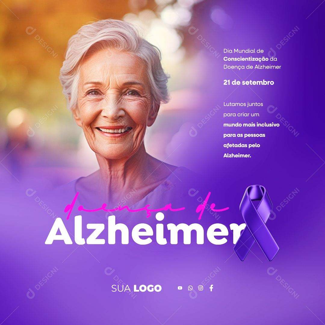 Dia Mundial de Conscientização da Doença Alzheimer 21 de Setembro Social Media PSD Editável