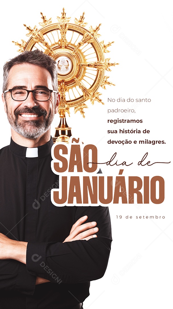 Story Dia de São Januário Registramos sua História de Devoção e Milagres Social Media PSD Editável