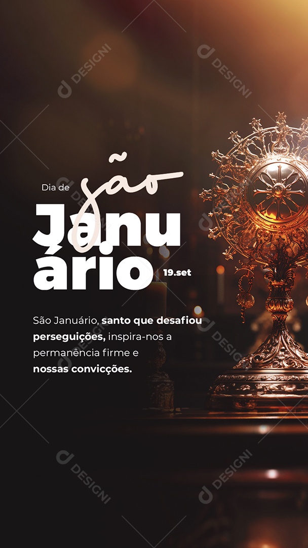 Story Dia de São Januário 19 de Setembro Social Media PSD Editável