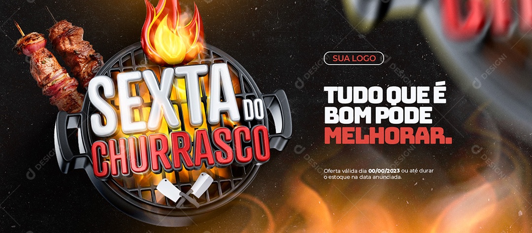 Social Media Banner Sexta do Churrasco Tudo Oque é Bom Pode Melhorar PSD Editável