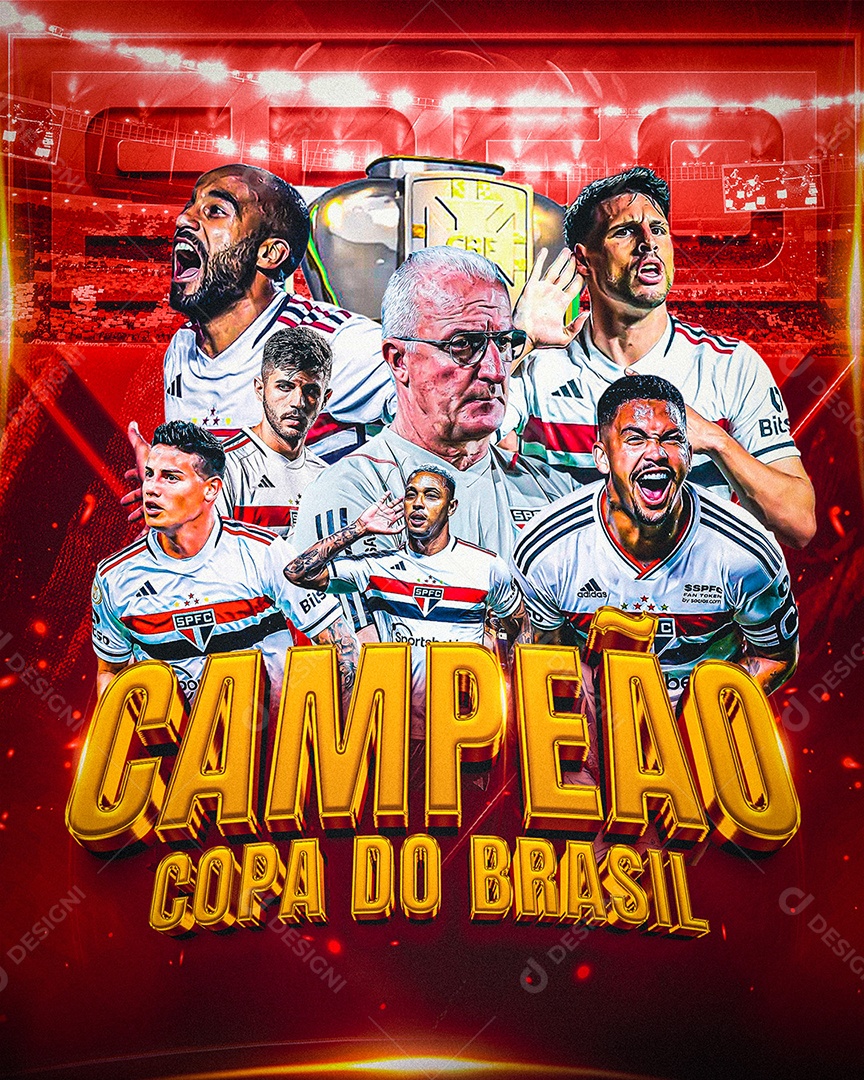 Social Media Flyer São Paulo Campeão Copa Do Brasil PSD Editável