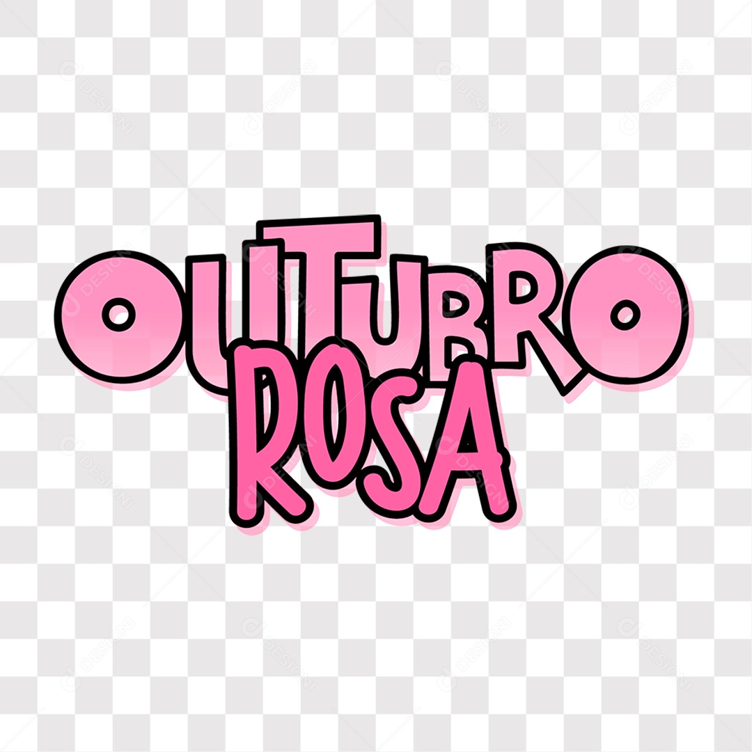 Lettering Texto Outubro Rosa EPS + PNG