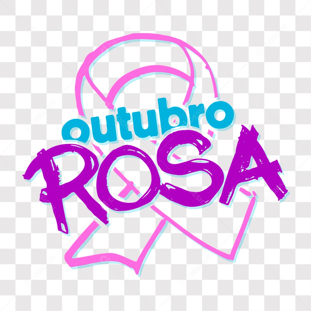 Lettering Texto Outubro Rosa EPS + PNG