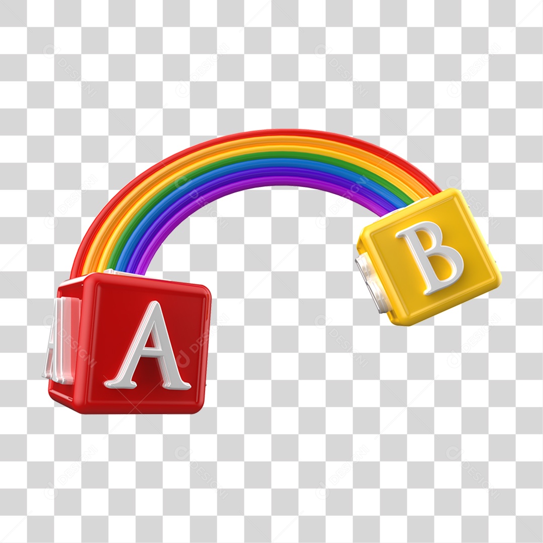 Rainbow with Side A and Side B Transparent PNG