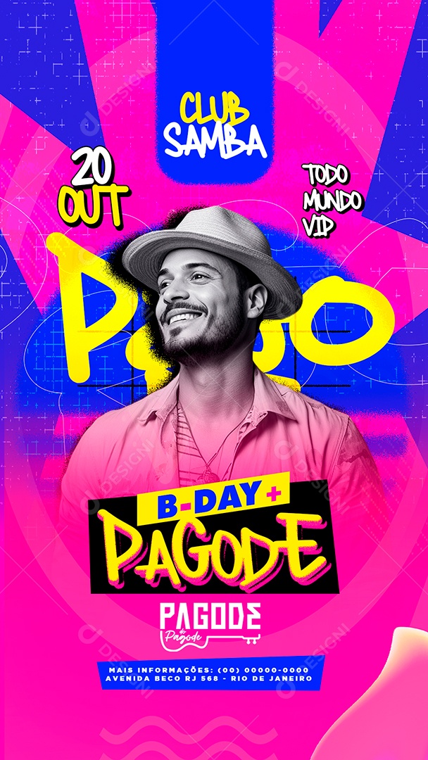 Story Flyer Club Samba Pagode Pagode Social Media Editable PSD