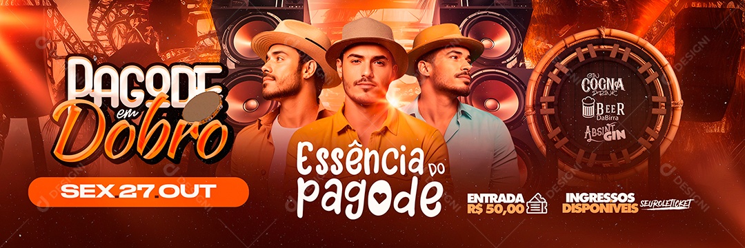 Pagode Flyer Carousel in Double Essence of Pagode Social Media Editable PSD