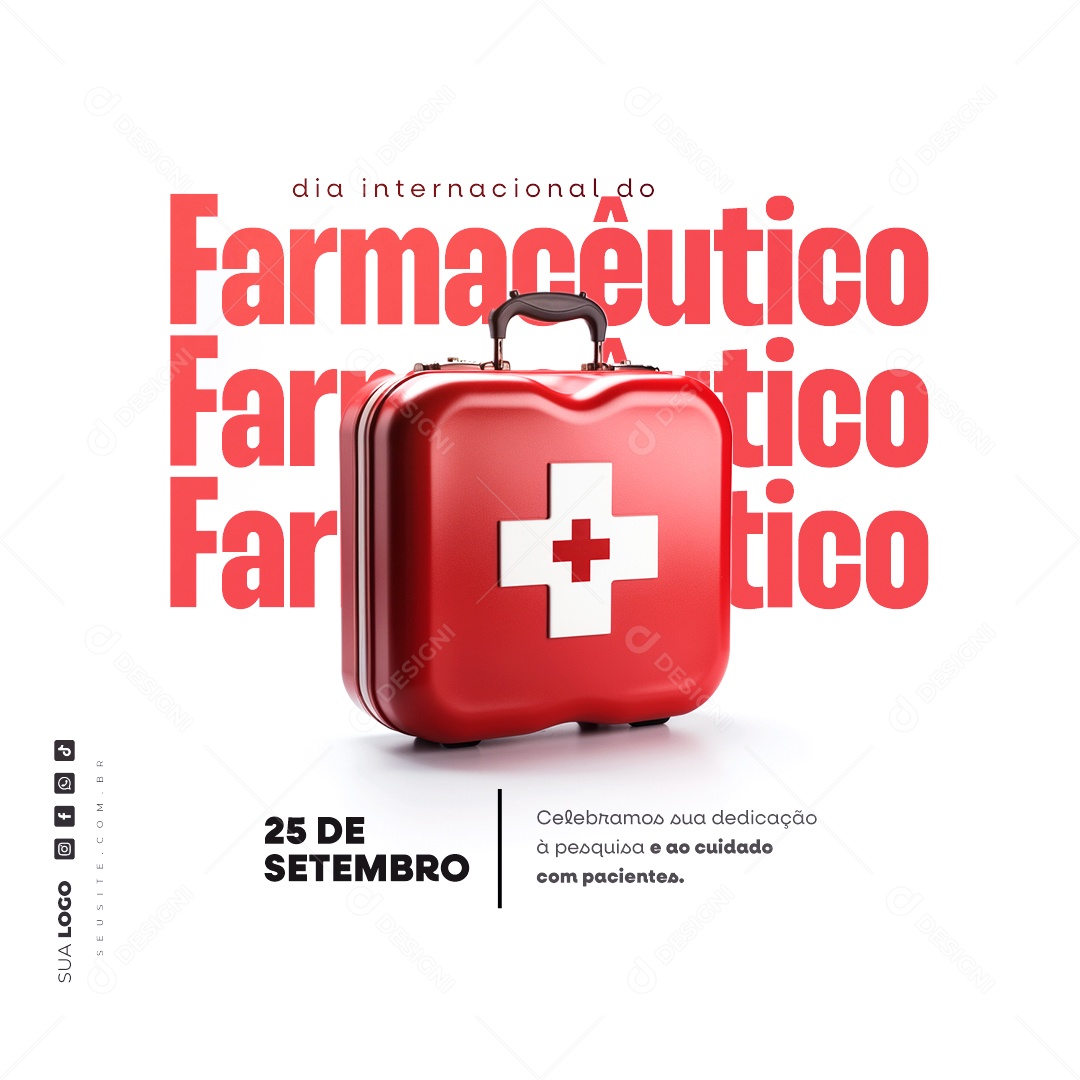 Social Media Dia Internacional Do Farmacêutico 25 de Setembro PSD Editável