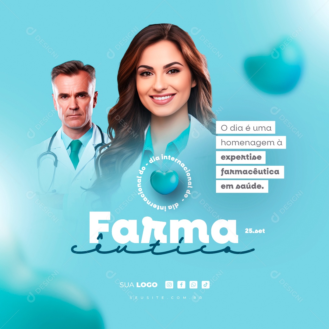 Dia Nacional Do Farmacêutico O Dia é uma Homenagem à Expertise Farmacêutica em Saúde Social Media PSD Editável