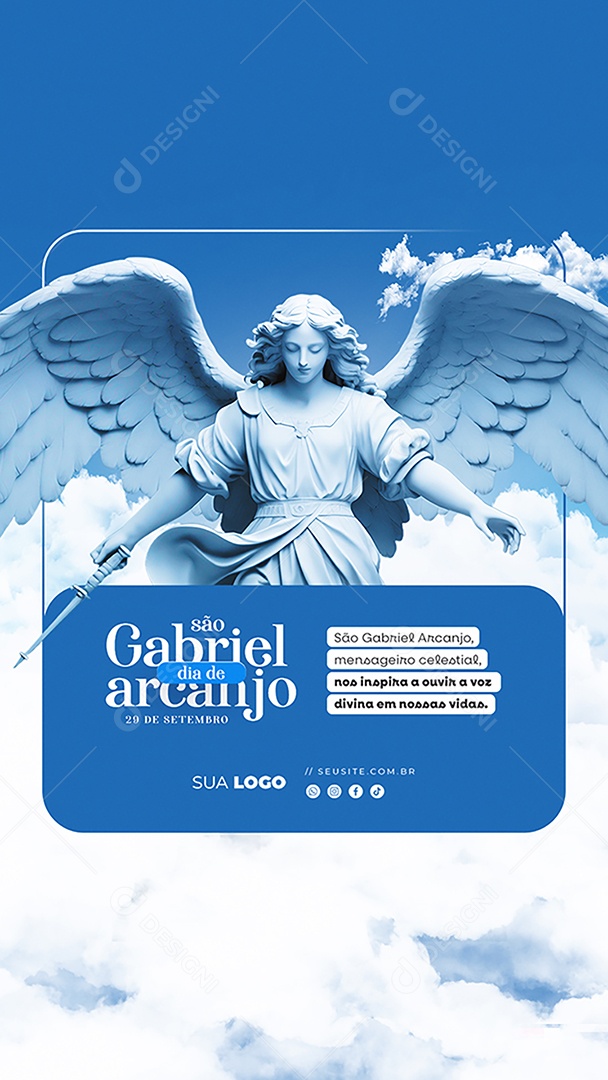 Story Dia de Arcanjo Gabriel 29 de Setembro Social Media PSD Editável