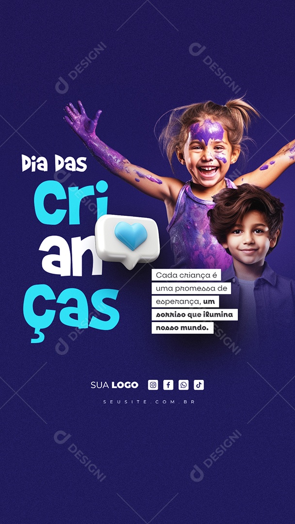 Story Social Media Dia Das Crianças 12 de Outubro PSD Editável