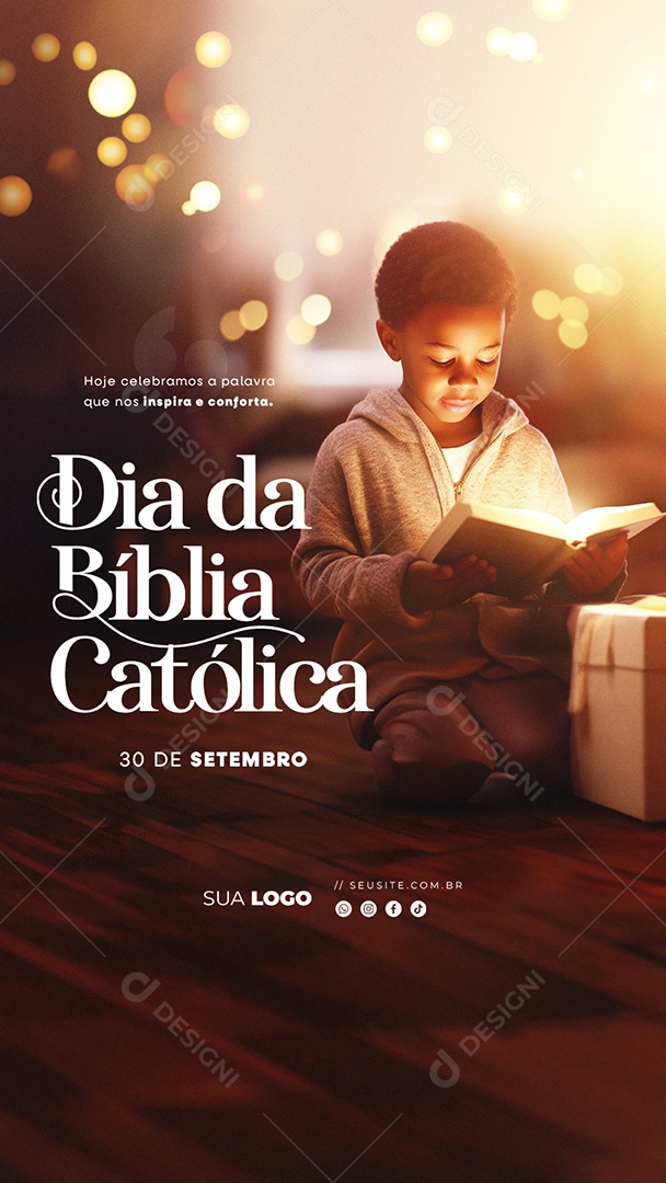 Story Dia da Bíblia Católica 30 de Setembro Social Media PSD Editável