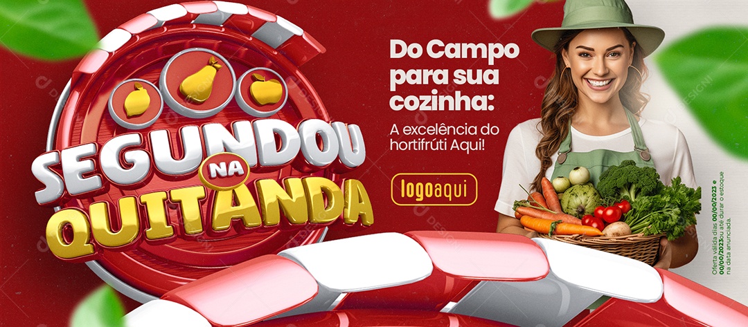 Banner Segundou na Quitanda do Campo para sua Cozinha Hortifruti Social Media PSD Editável