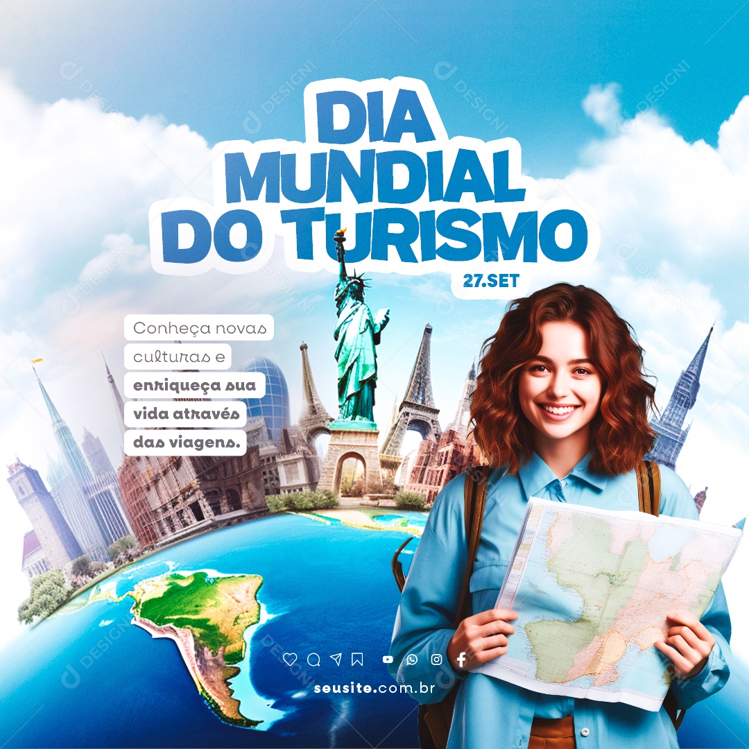 World Tourism Day September 27 Social Media PSD Editable