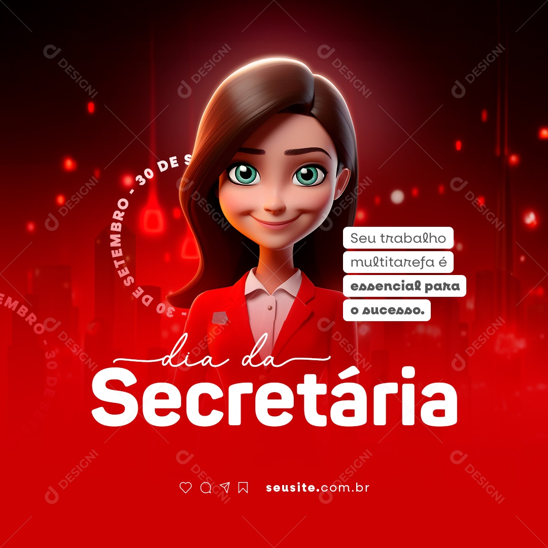 Dia Da Secretária Seu Trabalho Multitarefa é Essencial para o Sucesso Social Media PSD Editável