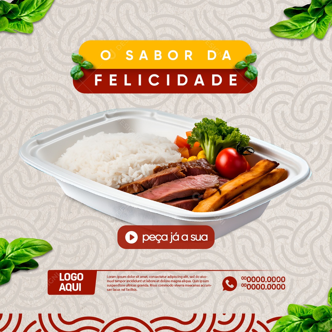 Restaurante Marmitaria O Sabor da Felicidade Peça já a Sua Social Media PSD Editável