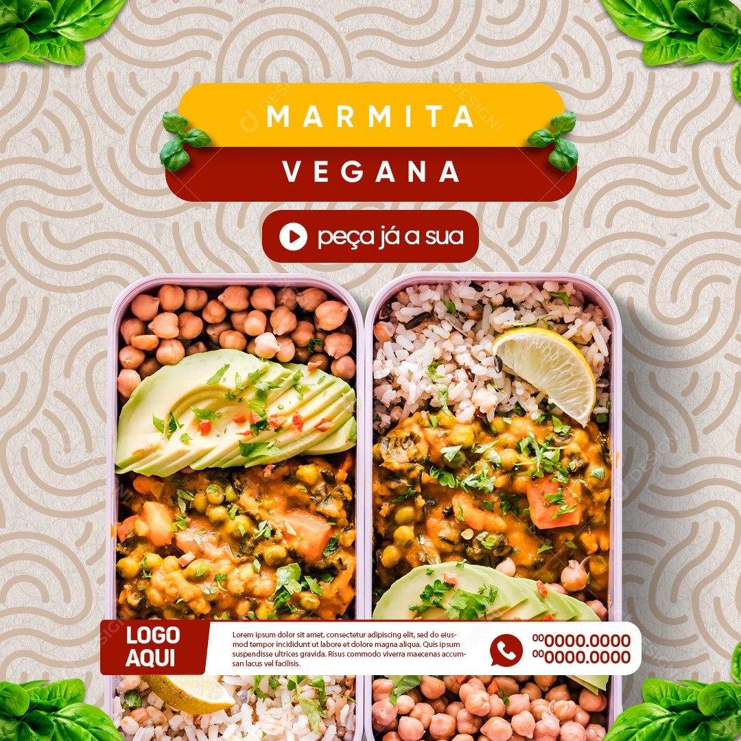 Marmitaria Marmita Vegana Restaurant Order Your Editable Social Media PSD Now