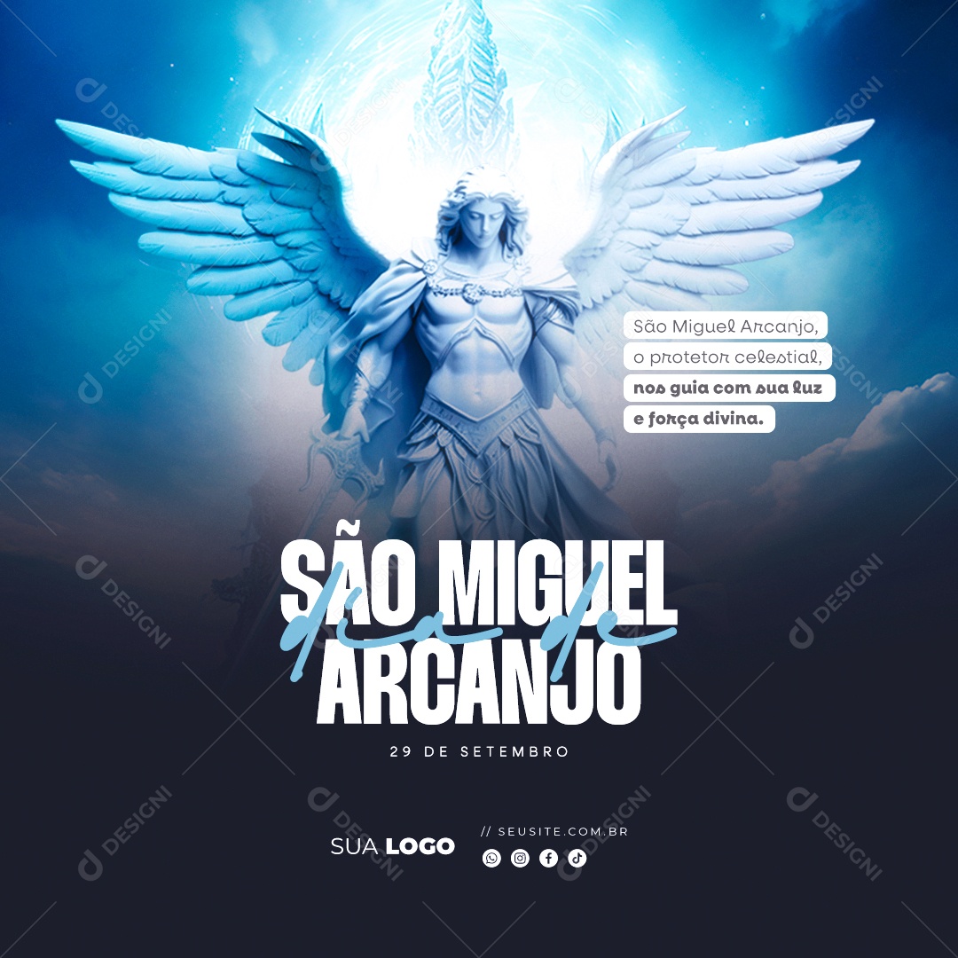 Saint Michael the Archangel's Day September 29th Editable Social Media PSD