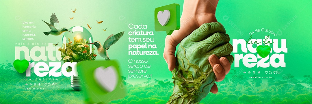 Carrossel Dia Da Natureza Cada Criatura Tem seu Papel na Natureza Social Media PSD Editável