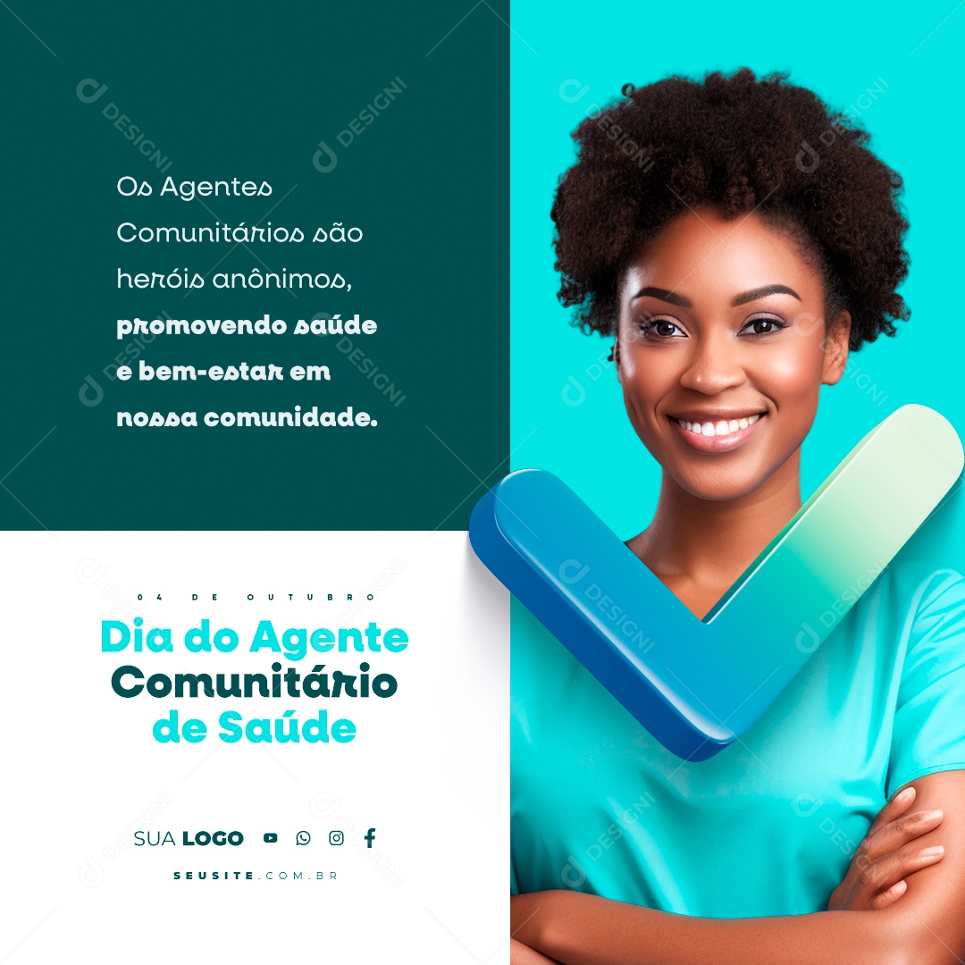 Social Media Dia do Agente Comunitário de Saúde 04 de Outubro PSD Editável