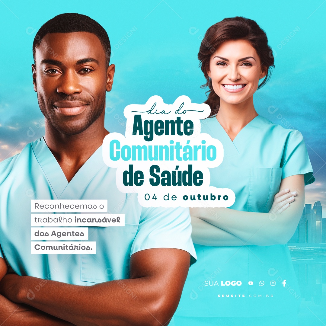 Dia do Agente Comunitário de Saúde 04 de Outubro Social Media PSD Editável