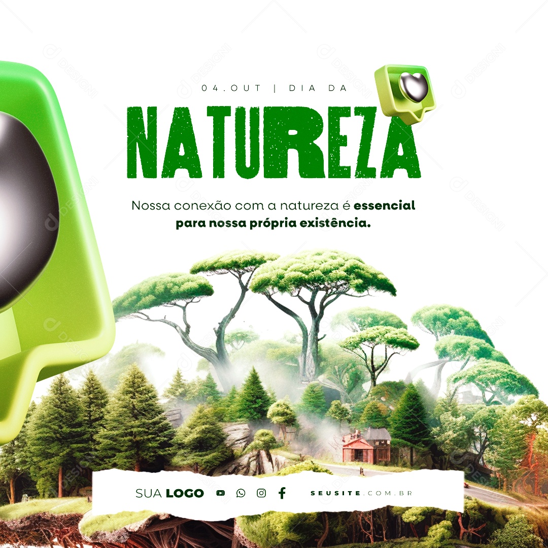 Dia Da Natureza 04 de Outubro Social Media PSD Editável