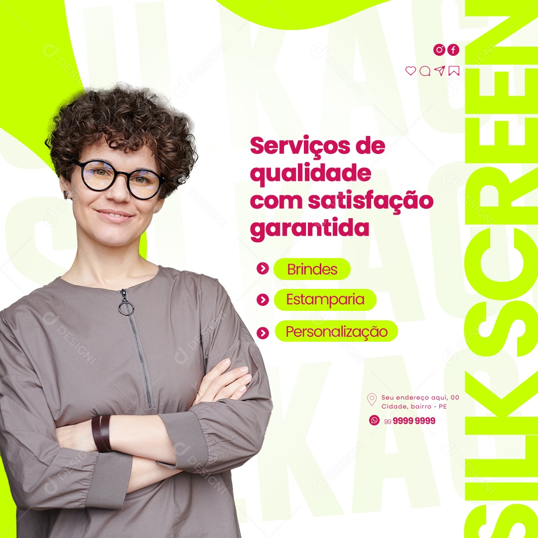 Empresa de Silkagem Serviços de Qualidade com Satisfação Garantida Social Media PSD Editável