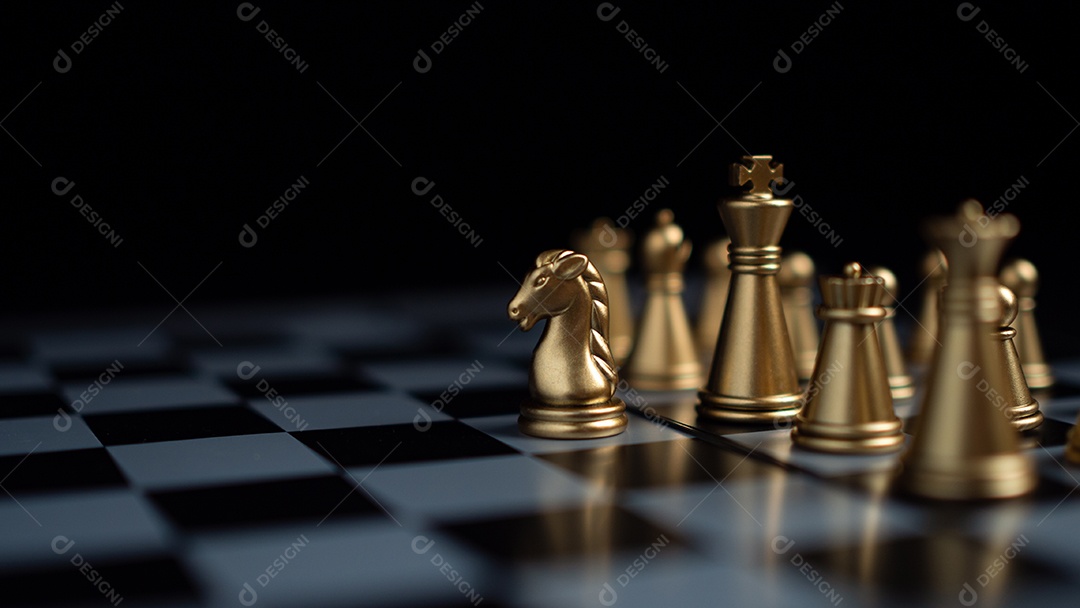 Ilustração da figura do xadrez como humanos em um tabuleiro de