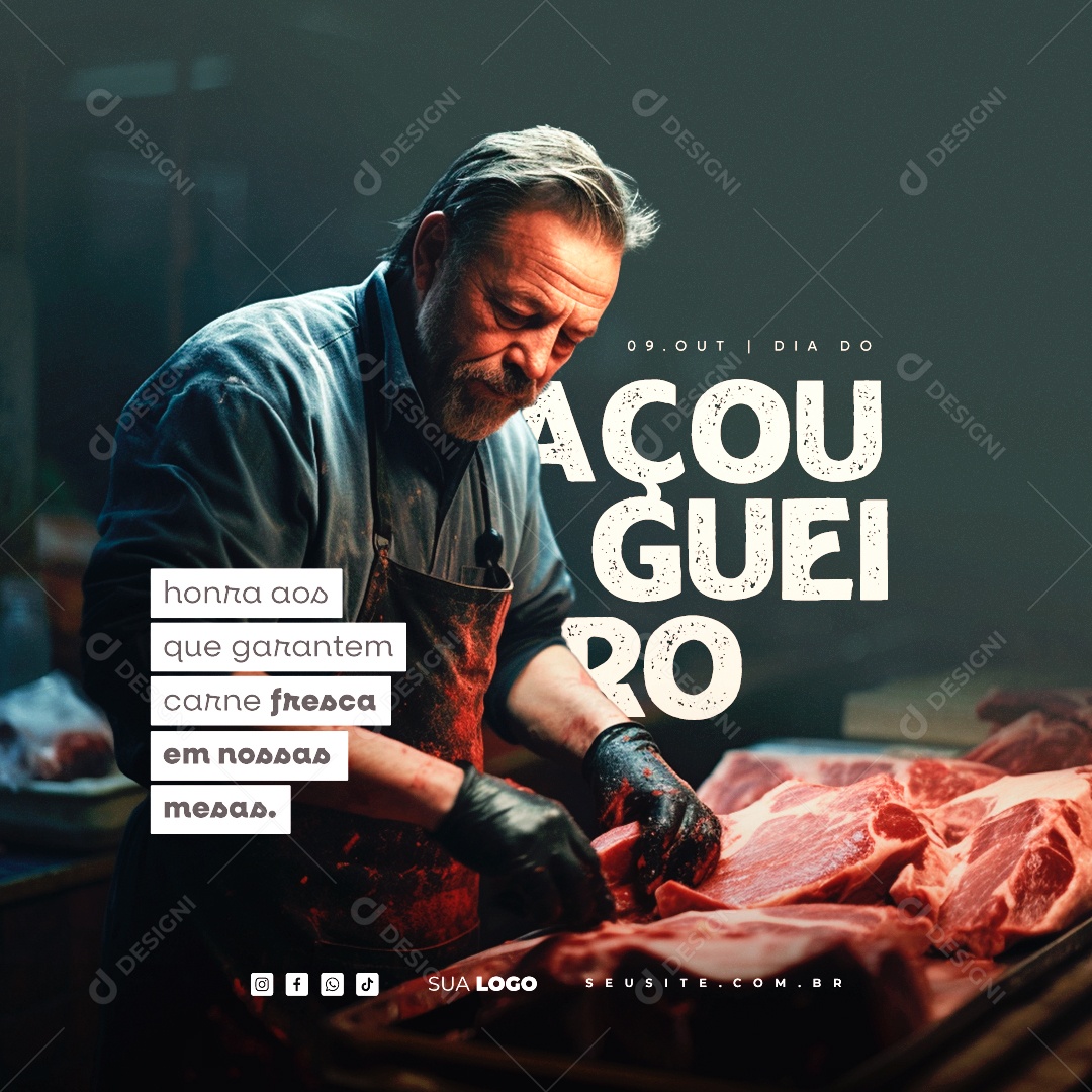 Butcher's Day October 9th Social Media PSD Editable