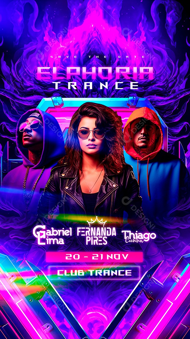 Story Flyer Elphoria Trance Gabriel Lima Fernanda Pires Thiago Cunha Social Media Psd Editável 4677