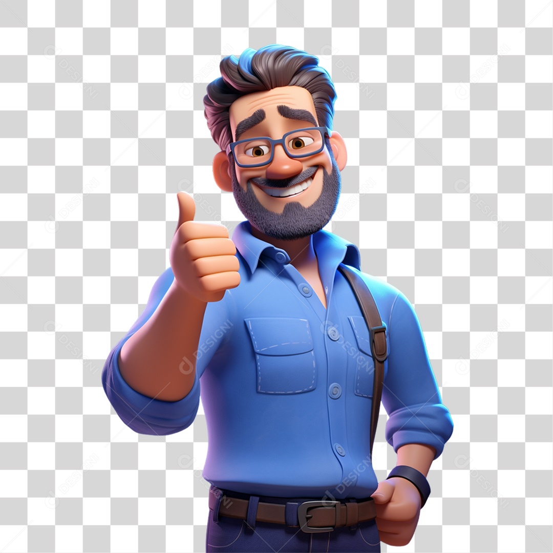 Homem de Camisa Azul Para Conscientização de Novembro Azul PNG Transparente