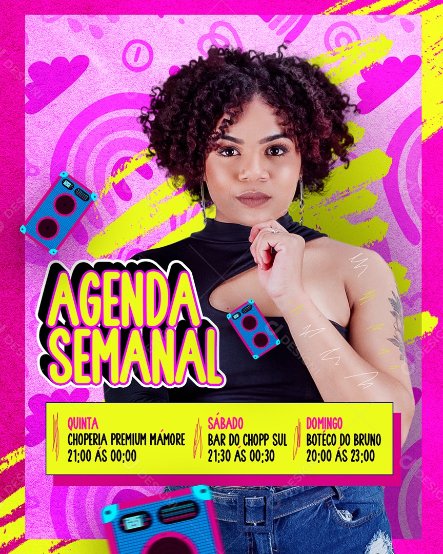 Flyer Agenda Semanal Social Media Psd Edit Vel Download Designi