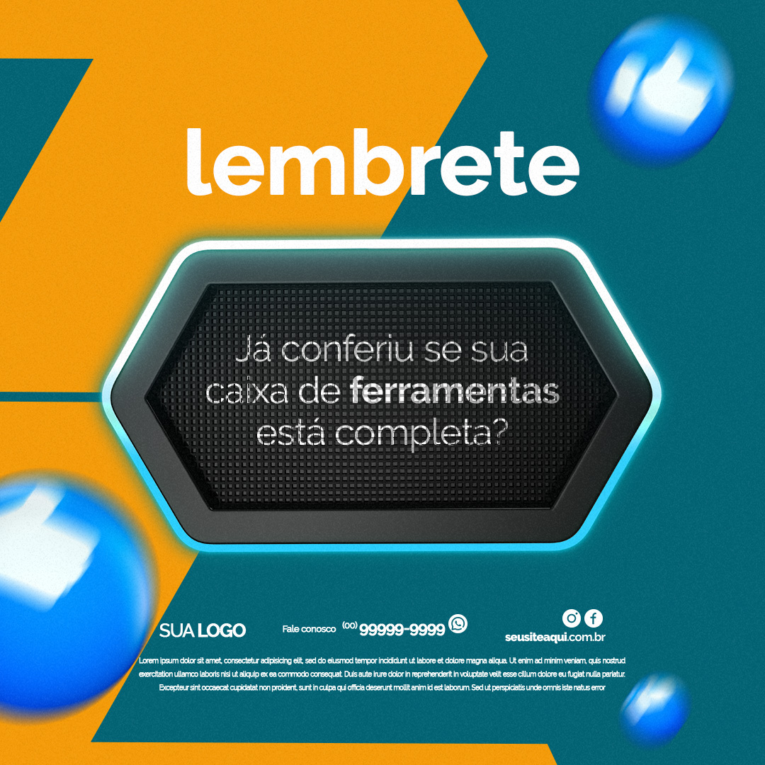 Motion Materiais De Construção Lembrete Já Conferiu se sua Caixa de Ferramentas Está Completa Social Media After Effects Editável