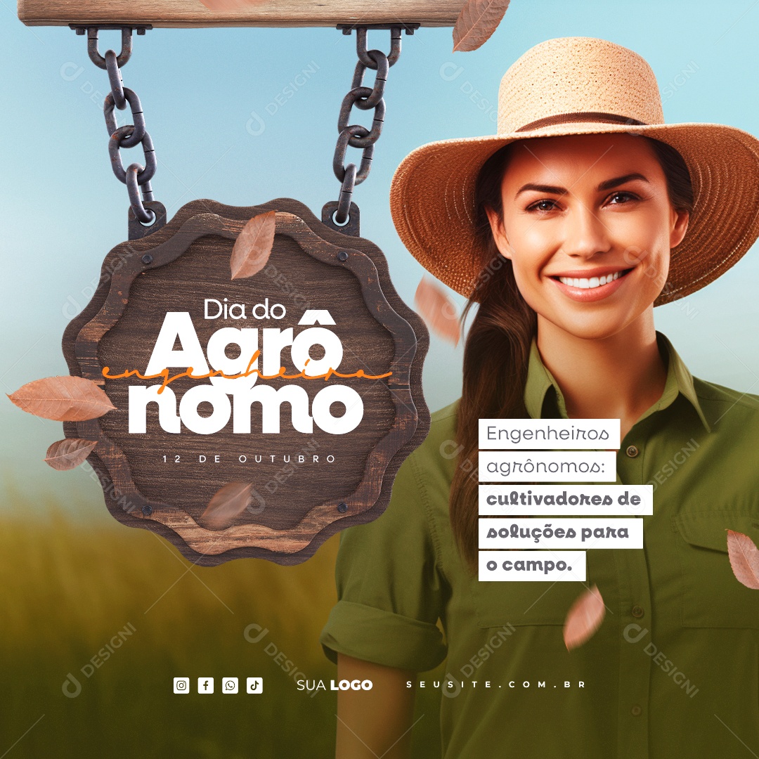 Social Media Dia do Engenheiro Agrônomo 12 de Outubro PSD Editável