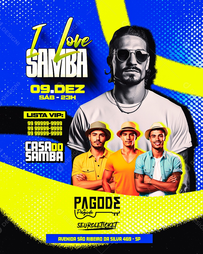 Flyer I Love Samba Casa Do Samba Pagode Do Pagode Social Media Psd Editável Download Designi 3898