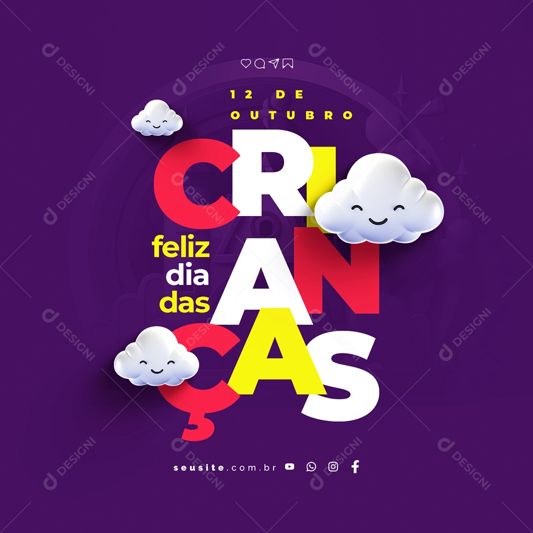 Feliz Dia das Crianças 12 de Outubro Social Media PSD Editável