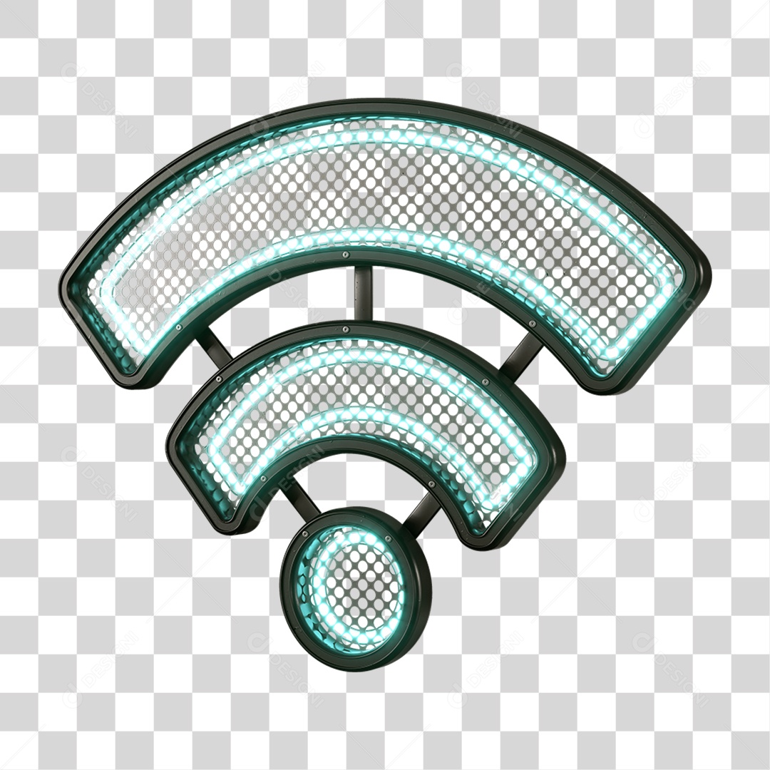 Símbolo de Wi-fi de Metal com Luzes PNG Transparente