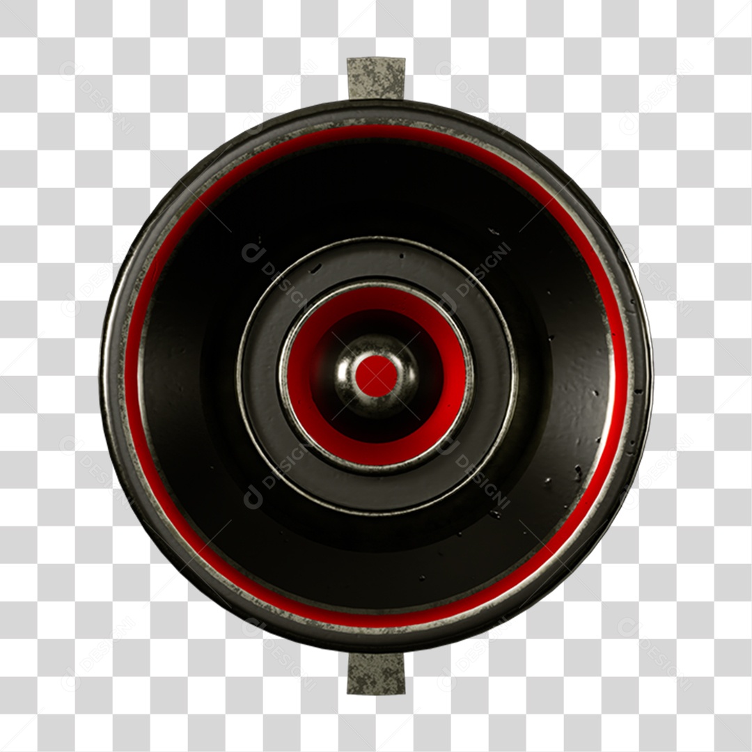 Alto Falante de Metal Vermelho PNG Transparente