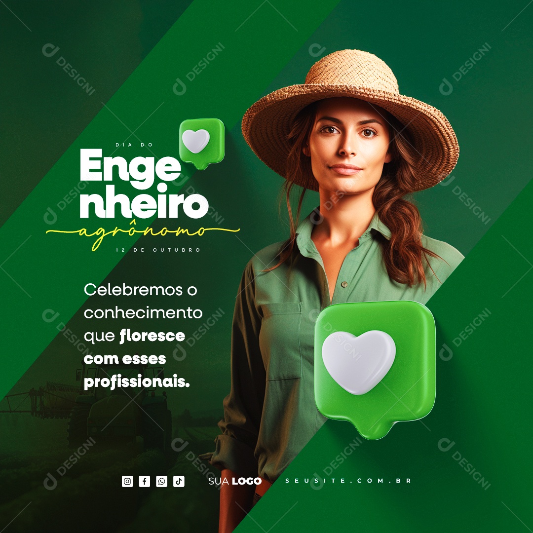 Dia do Engenheiro Agrônomo 12 de Outubro Social Media PSD Editável