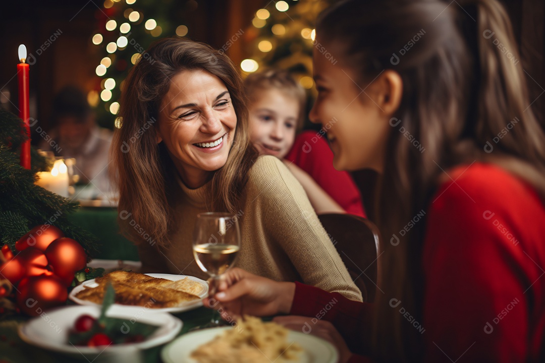 Mulher jovem celebrando natal