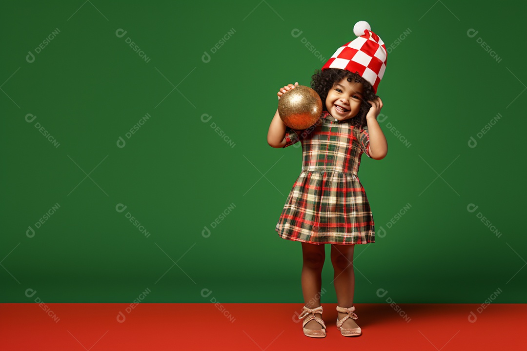 Menina jovem celebrando natal