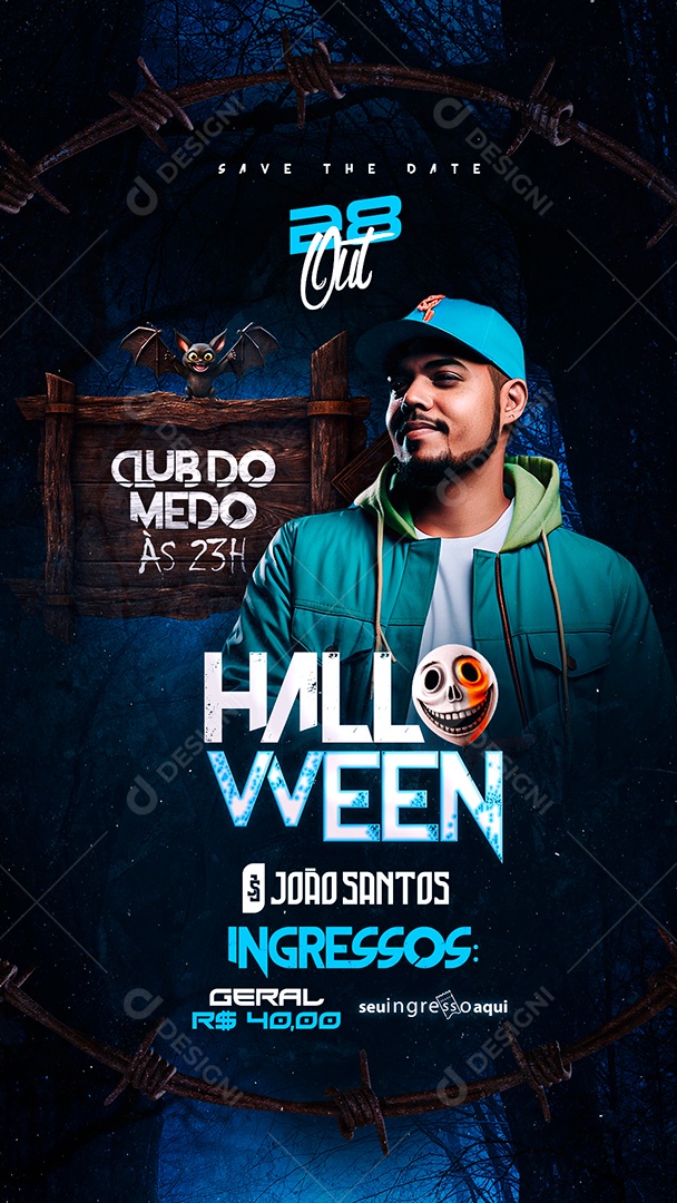 Story Flyer Halloween Club Do Medo João Santos Social Media PSD Editável