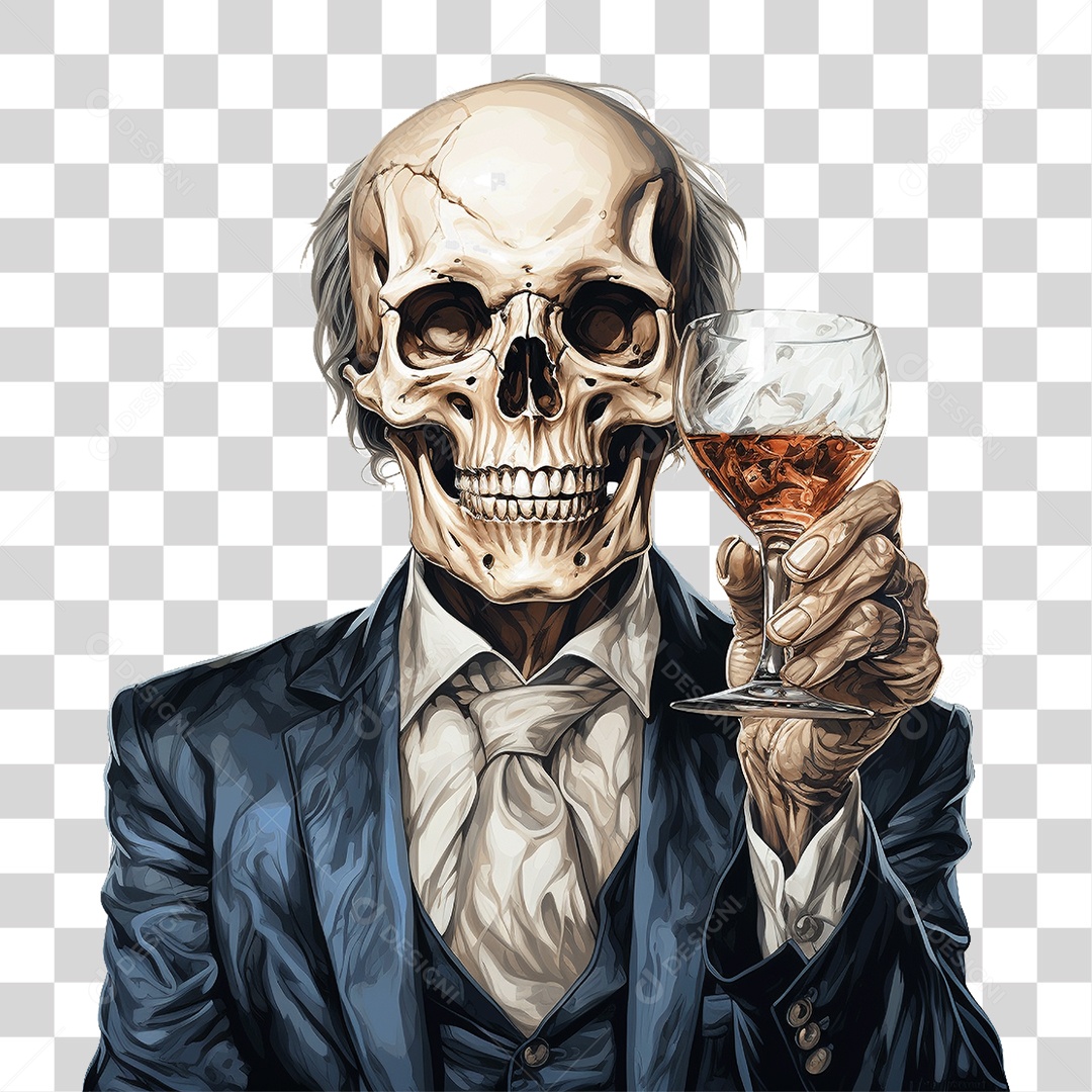 Halloween Scary Watercolor Skull Man Skull Transparent PNG