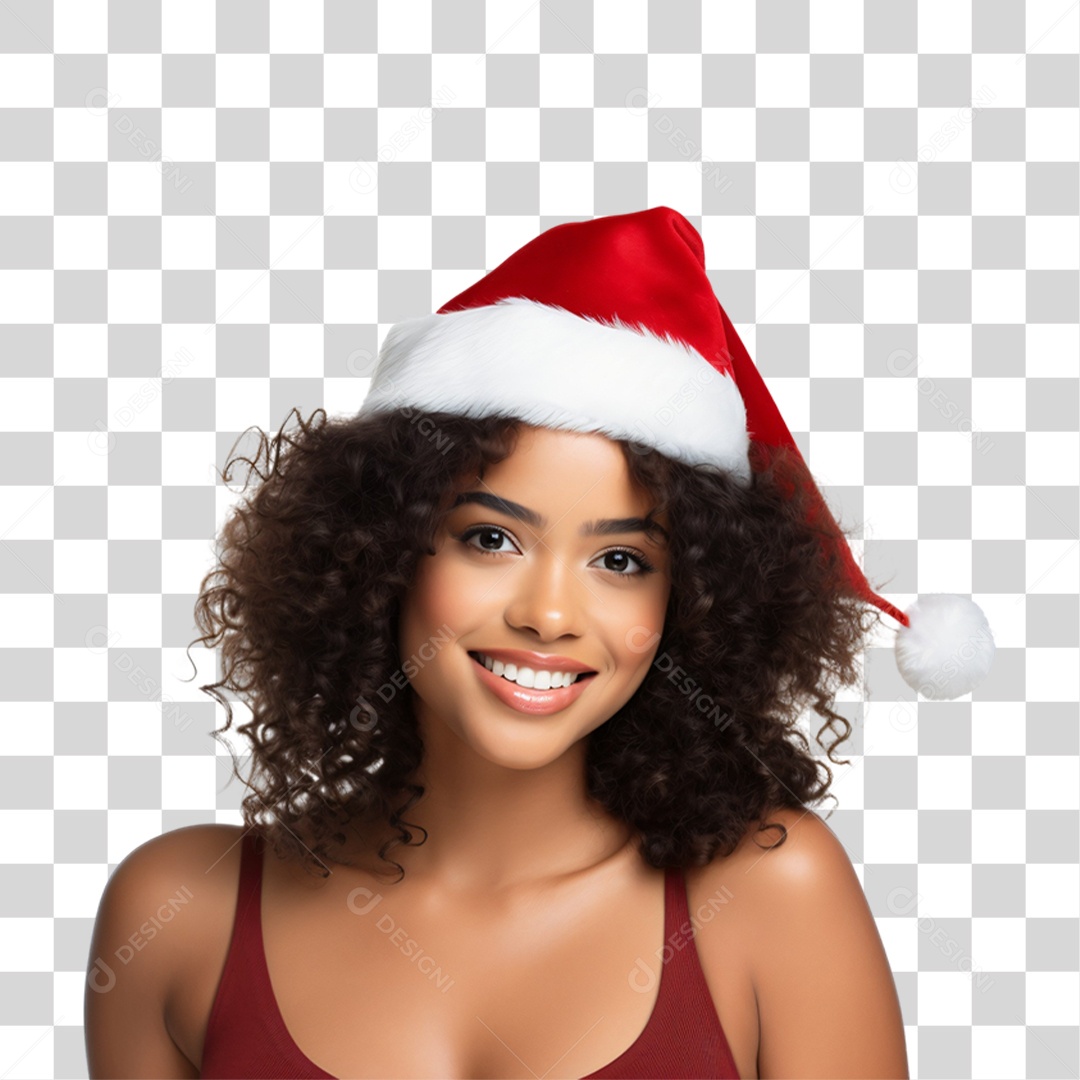 Mulher de Vermelho Para Comemoração de Natal PNG Transparente