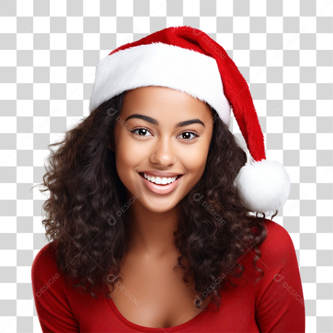 Mulher de Vermelho Para Comemoração de Natal PNG Transparente