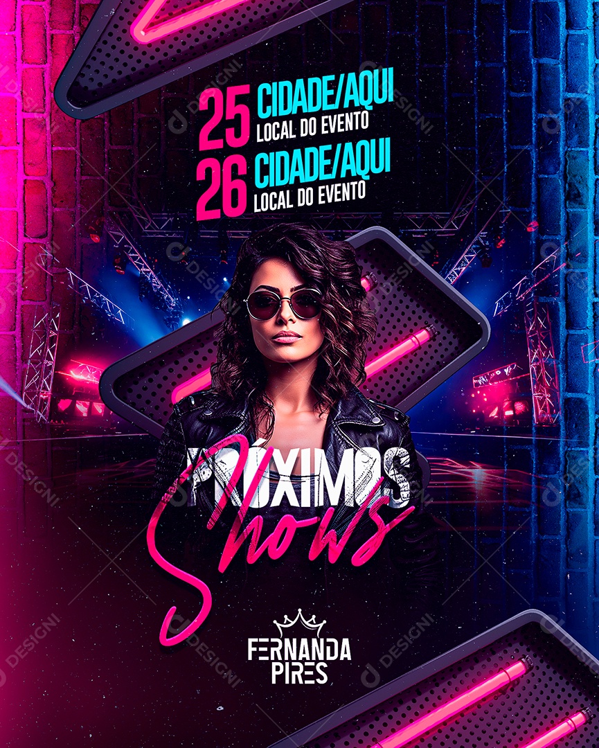 Flyer Próximos Shows Fernanda Pires Social Media Psd Editável Download Designi 6797