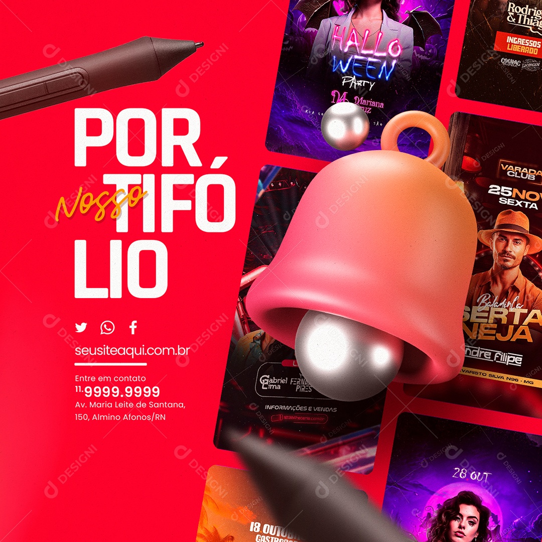 Nosso Portfolio Flyers Halloween Social Media PSD Editável