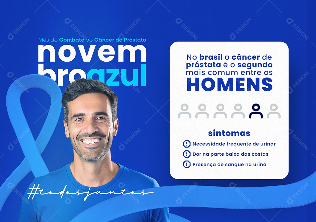 Banner Novembro Azul Prefeitura Mês do Combate ao Câncer de Próstata Social Media PSD Editável