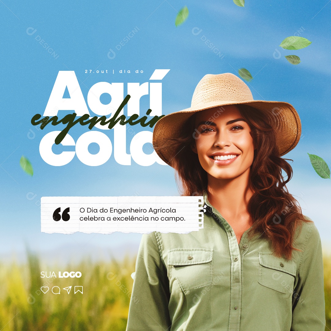 Dia do Engenheiro Agrícola Celebra a Excelência no Campo Social Media PSD Editável