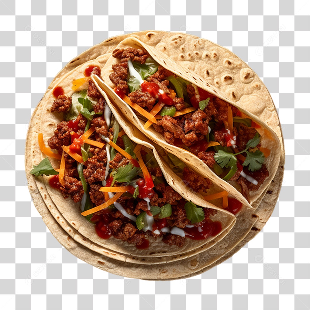 Tacos Salgados Recheados PNG Transparente