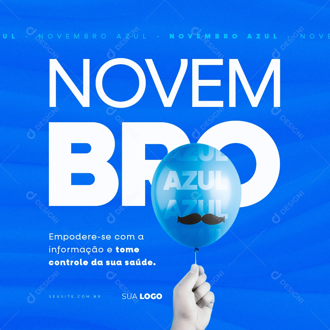 Novembro Azul Mês de Combate ao Câncer de Próstata Social Media PSD Editável